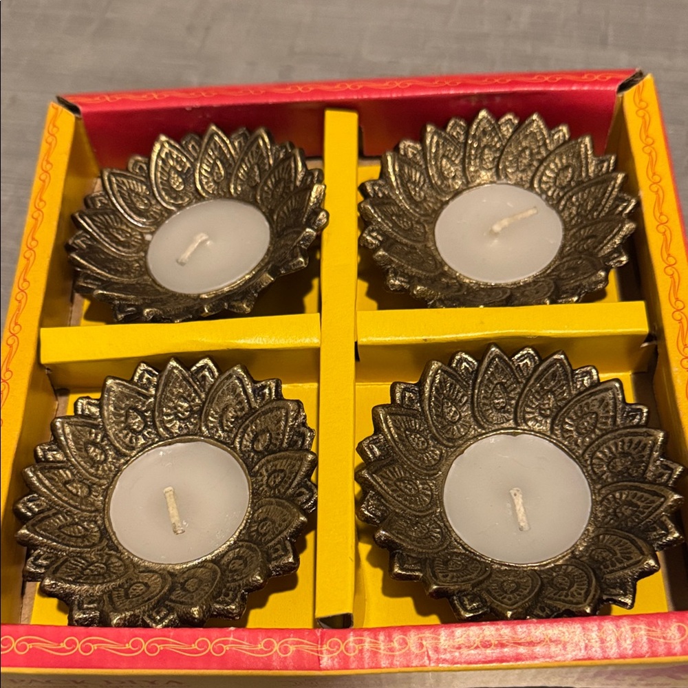 Tealight Candle Holders Set of 4 diyas for diwali